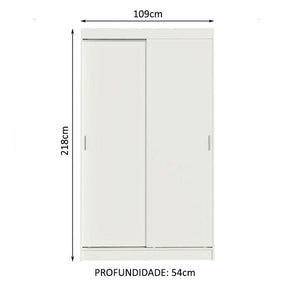 Guarda-roupa Solteiro Madesa Tokio 2 Portas De Correr 2 Gavetas